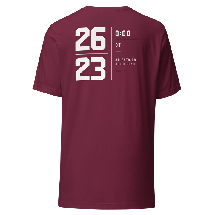 Alabama 26–23 Classic Tee, back design preview.