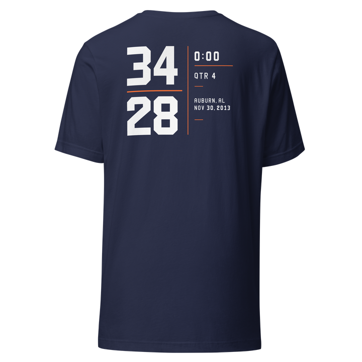 Auburn 34–28 Classic Tee, back design preview.